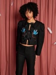 Sister Jane Turtle Dove Bow Cropped Jacket, Black