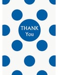 8 stk Thank You Polka Dots Kort i Royal Blå og Hvit