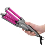 (EU Plug)3 Tube Negative Ion Electric Hair Curler LCD Display Adjustable BLW