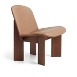 HAY - Chisel Lounge Chair - Water-based lacquered walnut Front upholstery, Sense Nougat Leather - Lenestoler - Andreas Bergsaker