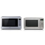 Panasonic CT57 Slim Combination Microwave Oven & Grill with Turntable, 27 Litres, 1000 W Power, 29 pre-set menus, Silver & NN-SD27HSBPQ Solo Inverter Microwave Oven, 23 Litre, 1000 W, Stainless Steel