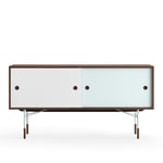 House of Finn Juhl - Sideboard Without Tray Unit, Walnut, White/Light Blue, Light Blue Steel - Sideboards - Finn Juhl - Flerfarget - Metall/Tre