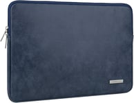 Rainyear Housse 16 Pouces Sacoche Cuir Artificiel Pochette Étanche Laptop Sleeve Pour Ordinateur Portable, Spécialement Compatible Avec 16 Pouces Macbook Pro 2021 2022 M1 Max A2141 A2485,Bleu Marin