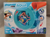 Playmobil 123 Aqua 70636 Water Wheel With Baby Bath Toys Sharks Animals