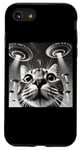 Coque pour iPhone SE (2020) / 7 / 8 Cat Selfie with UFO Weird 50s Photo