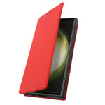 Case for Samsung Galaxy S23 Ultra Cover Case Card-holder Video Stand Red