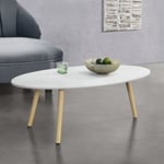 Table Basse Viborg 110 x 60 x 40 cm Blanc Effet Bois en.casa