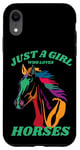 iPhone XR Just a Girl who Loves Horses for Horse Loving women girls Case