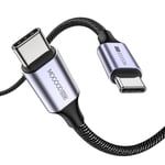 câble USB C vers USB C, câble de charge rapide 100W câble mâle C vers C, câble de charge de type C compatible iPhone 15/15 Pro / 15 pro Max, Samsung S23 note 10, pixel, mi, iPad (Gris / 2M).[V457]