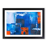 Big Box Art Abstract Painting Vol.315 by S.Johnson Framed Wall Art Picture Print Ready to Hang, Black A2 (62 x 45 cm)