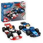 LEGO City Voitures de Course de F1 Williams Racing et Haas F1 - Jeu de Construction de Formule 1 avec 2 Pilotes - Idée de Cadeau pour Les Jeunes Enfants dès 4 Ans Fans de Sport Automobile 60464