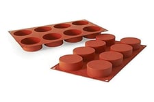 Silikomart - SF 119 Cylindres - Moule Silicone Rouge Brique 3,5 x 17,5 x 31 cm