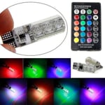 T10 5050 6Smd Rgb 2 Kpl Led Multi Color Light Car Wedge Automotive Polttimot Flash Kaukosäädin