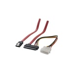 Câble SATA 2 en 1 avec alimentation Molex - 50cm