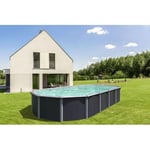 Piscine acier ovale grise 7,6 x 3,95m OSMOSE - Gris  