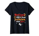 Womens Baking More Than Cookies This Year Christmas Pregnancy Baker V-Neck T-Shirt