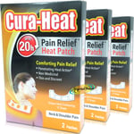 3x Cura Heat Neck & Shoulder Pain Relief 2 Heat Patches 20H Comforting Warm