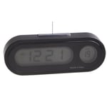 Bilklocka 12-timmars LCD-bakgrundsbelyst digital display Hållbar Bärbar Mini Universal Elektronisk Bilklocka Tidur Glysande termometer C[C]