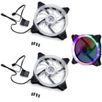 2x DC 12V RGB LED à faible bruit 12cm Ventilateur refroidissement boîtier PC jeu sans balais avec roulement hydraulique 12025 DC 120mm ventilateur boîtier ordinateur RGB silencieux