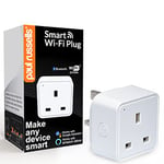 Paul Russells Tuya Smart Plug Wi-Fi Outlet, Works with Amazon Alexa Echo & Echo Dot Google Home Wireless Timer Switch Smart Socket, No Hub, 2. 4GHz Router, energy saver Bluetooth Remote Control 1 Pack