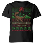 Jurassic Park Clever Girl Kids' Christmas T-Shirt - Black - 7-8 Years