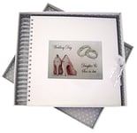 White Cotton Cards Day, Daughter& Son in-law Card & Memort Book, Shoes and Wedding Rings design, Board, 27 x 30 x 4 cm