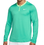 NIKE Court DriFIT Advantage Half Zip Green Mens (S)