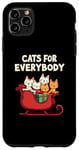 Coque pour iPhone 11 Pro Max Chats pour tout le monde traîneau de Noël mignon scène de vacances