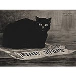 Guerard Black Cat Newspaper Journal Advert Art Print Canvas Premium Wall Decor Poster Mural