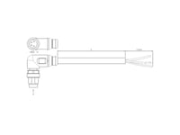 Te Connectivity 2273082-1 Sensor-, Aktuator-Stik, M8 Stik, Vinklet 1.50 M Pol-Tal (Rj): 4 1 Stk