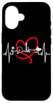 Coque pour iPhone 16 Las Vegas silhouette battement coeur Nevada Sin City USA