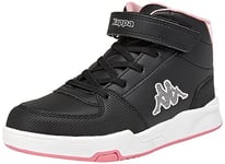 Kappa Oscar Mid Kid EV Basket, Noir/Rose, 33 EU