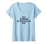 Hello I'm Awesome But You Can Call Me Rylee V-Neck T-Shirt