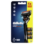 Gillette Fusion 5 Proglide Rasoir électrique, Noir/Argent, 1+4 Pièces