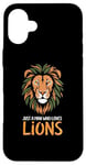 Coque pour iPhone 16 Plus Visage de lion drôle Meme Lions Citations Just A Man Who Loves Lions