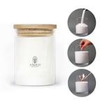 ANOUD Candle Special Bundle avec bocal en verre bougie bougies de sable perles granulés de sable de cire perlée de candle perle décorative poudre de bougie Pearls Granell 400g et 10 Wicks mèches