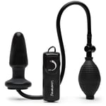 Lovehoney Vibrating Inflatable Butt Plug - 4.5 Inch Anal Plug - Wired Remote Control for Adjustable Anal Stimulation - Easy to Use Anal Bulb Pump - Black