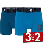 CR7 Cristiano Ronaldo Kalsonger 2P Boys Trunk Briefs Blå bomull 146-152