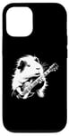 Coque pour iPhone 12/12 Pro Cochon d'Inde jouant de la guitare électrique Rock Star Guitarist