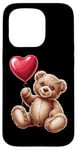 Coque pour iPhone 15 Pro Ours en peluche coeur amour joyeux Saint-Valentin