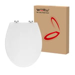 WOLTU Abattant WC plastique,Couvercle de WC softclose,Siège de toilette Fast Fix/fixation,Anti-bactérien,Blanc