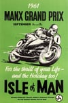 ISLE of MAN MOTO 1961 Rf1693 - POSTER HQ 50x70cm d'une AFFICHE VINTAGE