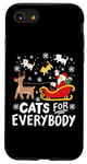 Coque pour iPhone SE (2020) / 7 / 8 Cats For Everybody Père Noël amusant pour les amoureux des chats pour femmes et filles