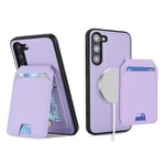 Ｈａｖａｙａ for Coque Samsung S23+Plus Compatible avec Magsafe Etui für Samsung Galaxy S23+Plus avec Porte Cartes détachable Coque Portefeuille Cuir pour Femmes et Hommes- Violet