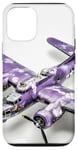 Coque pour iPhone 12/12 Pro Imprimé animal bohème violet B-17 Flying Fortress Vintage