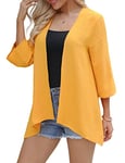 Irevial​​ Cardigan D'été Femme Manches 3/4 Boléro élégant en Mousseline de Soie Kimono Châle Chic pour Femme