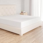 Amazon Basics Drap Housse, 180 x 200 cm, 100% Coton Jersey pour Matelas Épais jusqu'à 30 cm, Blanc