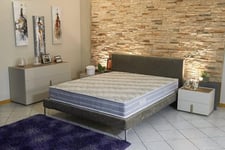 King of Dreams Lot de 2 Matelas 70x190 Tissu 90% Polyester 10% Bambou 240 g/m2 - Rembourrage 100% Polyurethane 2 cm - 24 cm - Ferme + 2 Protèges Matelas OFFERTS Maxi