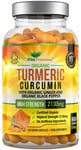 Organic Turmeric Curcumin 2130mg With Ginger And Black Pepper High Strength X180