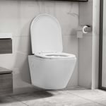 Toilette suspendue au mur,Pack wc complet sans rebord Céramique Blanc ASAF17264 Maisonchic